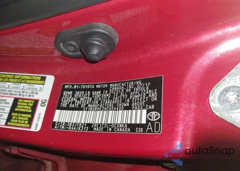 2017 Toyota Corolla Le из США, поврежденный, VIN 2T1BURHE2HC954400